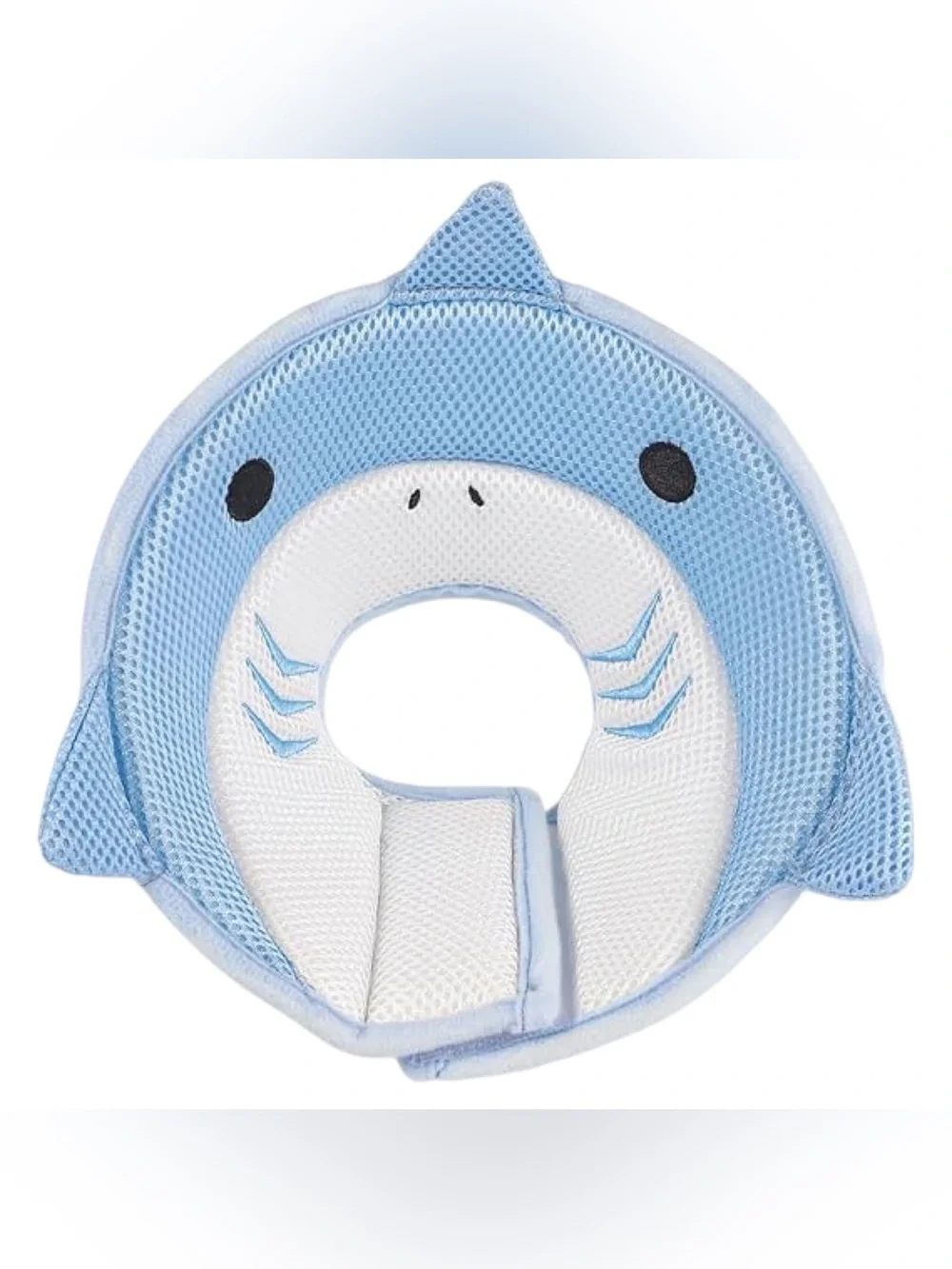 Soft Recovery Collar for Cats and Kittens - Adjustable Size Medium - Blue Shark